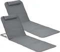 Strandmatte ´Donostia´ 2er Set Stahlrahmen klappbar 143 x 48 cm Dunkelgrau