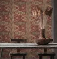 Vliestapete orientalischer Wandteppich Marrakesch rot beige ethno look 37868-1
