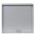 SIMMOB Küchenschrank Oberschrank Hängeschrank mit Rolladentür, Jalousienschrank, Farbe aluminium, 60x25x53,6 cm BTH