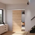 Schulte - Tür Holzschiebetür Eiche 880 X 2035 Zimmertür Holztür Holzschiebetürsystem - Griffmuschel