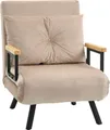 HOMCOM Schlafsofa, Klappbett mit Bettfunktion, Relaxsessel mit Rückenkissen, Polstersofa mit Verstellbarer Rückenlehne, Samtoptik, 63 x 73 x 81 cm