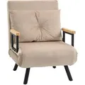 Homcom Schlafsessel,, Beige, Metall, 73x81x63 cm, Wohnzimmer, Sessel, Schlafsessel