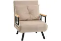 HOMCOM Sessel Gästebett mit Samtoptik, Rückenkissen, Polstersofa (Relaxsessel mit Bettfunktion, 1-St., Schlafsofa), für Schlafzimmer, Wohnzimmer, Beige