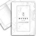 Klasse 10 x Dankeskarten Trauerkarten mit Umschlag Trauerkarten Dankeskarte Bestattungsverein Marmor Dankeskarte Rose Rosen