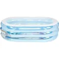 Intex 5748NP, Kinderpool,163 x 107 x 46cm,3 aufblasbare, transparente Ringe, mit Ablassverntil, inkl. Reperaturflicken - Blau