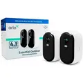 Arlo Essential Outdoor Überwachungskamera, 2er Set, IP-Sicherheitskamera, Innen & Außen, Kabellos, Decke/Wand/Stange, Weiß, Patrone (Form) - Weiß