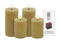 LC Home LED-Kerze (Spar-Set, 4-tlg., verschiedene Größen), Echtwachs, Dimmbar, Timer Funktion