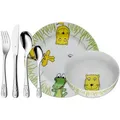 WMF Kindergeschirrset Safari, Mehrfarbig, Metall, Keramik, 6-teilig, Tier, 25x10x40 cm, Füttern, Kindergeschirr