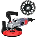 FANZWORK Betonschleifer Betonfräse 2000W Set mit 180mm Diamantschleiftopf und Absaughaube