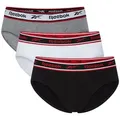 Reebok Slip CHASE (3er Pack) basic, bequem, atmungsaktiv, mit Logo, breiter Bund, Baumwollmix schwarz M