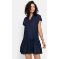 s.Oliver Blusenkleid mit Volant am Rock, Tunikakleid, Sommerkleid, Basic blau 36