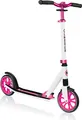 GLOBBER NL 205 – Tretroller, 205 mm, ABEC 9, höhenverstellbar, Frontfederung, Klappmechanismus, weiß-pink
