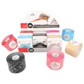 Nasara Original Kinesiologisches Physio Sport Tape: 5er Box mit 5 Tapes für Sport und Medizin inkl. gratis Videoanleitungen, Rollengröße 5cm x 5m