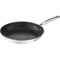Tefal DUETTO+ G7320634, Rund, Allzweckpfanne, Schwarz, Edelstahl, Titan, 250 °C, Edelstahl - Schwarz/Silber