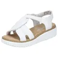 Rieker Sandale, Sommerschuh, Sandalette, Keilabsatz, mit weicher Innensohle weiß 42 EU