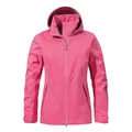 Schöffel Damen 2.5L Jacket Aiplspitz L, leichte Outdoor Jacke, wasserdicht & atmungsaktiv, Regenjacke aus 2,5-Lagen Venturi mit 2-Wege-Stretch und verstellbarer Kapuze, holly pink, 36