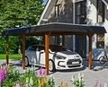 Skanholz Einzelcarport Wendland, BxT: 362x628 cm, 206 cm Einfahrtshöhe