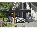 Einzelcarport SKAN HOLZ Wendland schwarze Blende inkl. EPDM Folie, Pfostenanker 