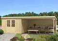 LASITA MAJA Gartenhaus St. Louis, BxT: 701x319 cm, (Set), Blockbohlenhaus 28mm, mit Anbau