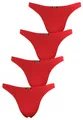 Fabio Farini - 4er-Pack maskuline Herren String-Tangas in kräftigem Rot, Nachtschwarz, dunklem Blau oder - 4X Rot S