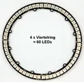 4 x DIGI-DOT Viertelring mit je 15 X WS2812B LED
