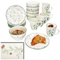 MamboCat Tafelservice 18tlg Frühstücksset Holly Steingut 6 Personen Teller Schale Becher, Steingut, Weihnachtsgeschirr, Weihnachten, Weihnachtsset, Geschirr