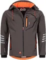 Arctic Seven Herren Softshell Jacke Funktionsjacke Outdoor Regenjacke Atmungsaktiv Fleece Innenfutter AS301 [AS-301-Grau-Orange-Gr.S]
