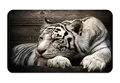 Silent Monsters Mauspad 240 x 200 mm Stoff Mousepad Weißer Tiger, rutschfest & leise, für Gaming Büro Office Homeoffice - 24 x 20 cm Mouse Pad Mat - Mausunterlage klein für alle Maus Arten