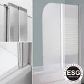 Badewannenaufsatz Duschwand Duschabtrennung Glas ESG Badewannenfaltwand 140 cm
