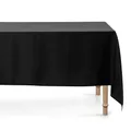 Tischdecke 180x300cm Stoff 100% Polyester - rechteckiges großes Tischtuch für Geburtstag Party Silvester Halloween Trauerfeier Partytischdecke - Fotohintergrund & Stofftischdecke - Schwarz matt