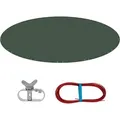 Woltu Pool-Abdeckplane (1-St), mit Ösen Drahtseil Aluminiumverschluss grau|grün 460 cm x 460 cm x 0.01 cm