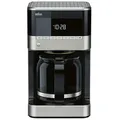Braun Filterkaffeemaschine, Kaffeemaschine mit Aromakanne und Timer, 1000 Watt schwarz|silberfarben