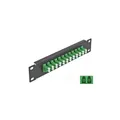 10 Zoll LWL Patchpanel 12 Port LC Duplex grün 1 HE schwarz