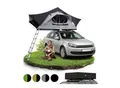 Juskys Autodachzelt Lago 120 x 210 cm - LED-Beleuchtung & Leiter - Schwarz / Grau