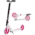 COSTWAY Scooter Cityroller 100kg belastbar Kickscooter mit 2 LED Rädern klappbar und höhenverstellbar Rosa - Rosa