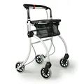 Drive Medical Indoor Rollator ROOMBA I Schmaler Wohnungsrollator mit Tasche und großem Tablett I Klappbarer Stubenrollator mit Ablagekorb I 5,6kg leichtes Aluminiumgestell, belastbar bis 100kg