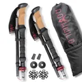 Rothwild Wanderstöcke faltbar – Trekkingstöcke Modell Luchs mit Korkgriff – Länge verstellbar 115-135cm – ultraleichte Faltstöcke für Damen & Herren inkl. Tasche