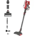 Hoover HF122RH-11 2in1 Akku Hand- und Stielstaubsauger mit Elektrobürste, 22 V Li-Ion Akku, LED-Frontlichter, beutellos, kabellos, Silber / Rot