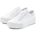 LASCANA Sneaker Schnürhalbschuh, Freizeitschuh aus Textil mit Plateausohle weiß 37