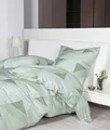 Janine J.D. Mako-Satin Bettwäsche 200x200 Rauten Dreieck hellgrün weiß 87065-06