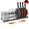 Pfannenhalter für Schublade, Erweiterbarer Topfdeckelhalter mit 14