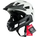 Alpina Rupi - Leichter und Sicherer Fullface-Helm für Kinder und Jugendliche, passend für Mountainbike-Einstieg, Abnehmbarer Kinnbügel, Verstellbare Passform, Optimal Belüftung, White matt, 50-55 cm