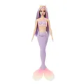 Barbie Meerjungfrau-Puppe mit fliederfarbenem Haar, Schwanzflosse in Violett und