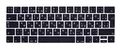 Keystickers Russisch/Deutsche Silikon Abdeckung für MacBook Pro mit Touch Bar 13" (A2159, A1706, A1989), 15.4" (A1707, A1990) mit europäischer Enter-Taste | Russian/German Silicon Cover - SCHWARZ