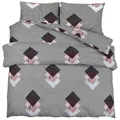 vidaXL Bettwäsche Set, Bettbezug in elegantem Look, Deckenbezug Kissenbezug mit verstecktem Knopfverschluss, Bettdeckenbezug Duvetbezug, Grau Baumwolle 220x240cm Baumwolle