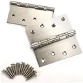 SO-TECH® Türbeschlag Türscharnier Edelstahl SS304 Aufschraubband (2 St), 101 x 101 x 2,5 mm, Edelstahl gebürstet silberfarben 10.1 cm x 10.1 cm x 0.25 cm