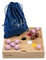 Engelhart Games Pig Hole Spiel - Bambus Familienspiel mit 60 Silikon-Schweinchen