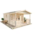 Alpholz Gartenhaus Lappland-40 A Satteldach Unbehandelt 400 cm x 594 cm
