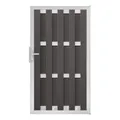 Groja WPC Fertigzaun Tor 100x180cm gerillt anthrazit - Rahmen EV1 AusfĂĽhrung: DIN rechts 4250260966639