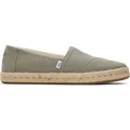 Toms Alpargata Rope 2.0 vetiver grey recycled cotton slubby woven 38